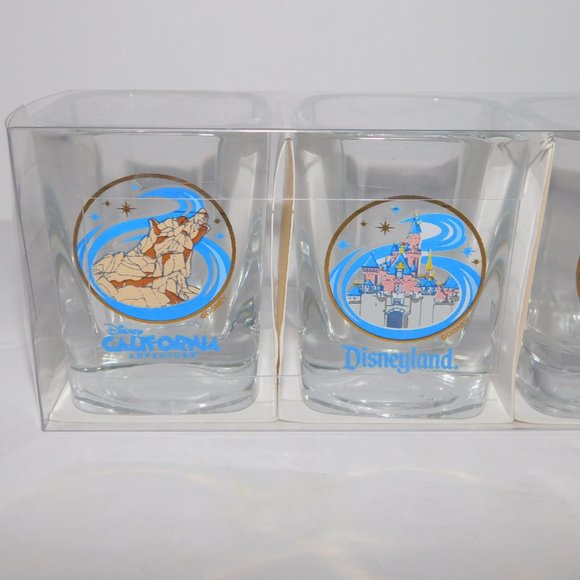 Disney California Adventure Disneyland Square Shot Glass Set 4 - NEW - Picture 2 of 4